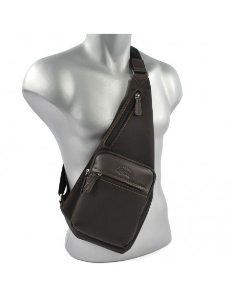 Bolso Bandolera de Hombre, Francinel - PORTO, combinado Lona y Piel