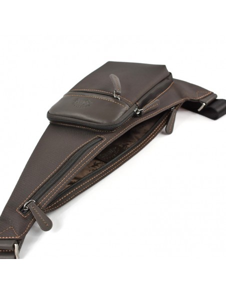 Bolso Bandolera de Hombre, Francinel - PORTO, combinado Lona y Piel