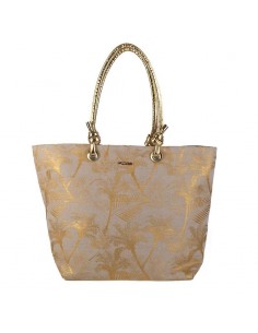 Borsa de platja gran amb estampat palmeres oro - Kbas