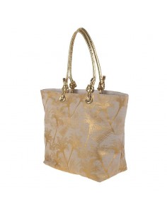 Bolsa de praia grande com estampa de palmeira dourada - Kbas 2