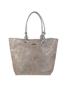 Borsa de platja gran amb estampat palmeres plata - Kbas