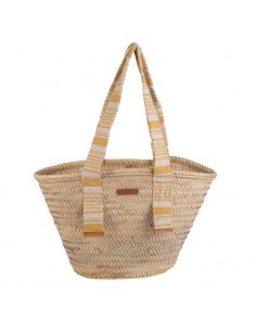 Cabàs palma natural i lona color mostassa - Kbas