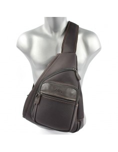 Mochila cruzada de Hombre, Francinel - Porto, combinado Lona y Piel