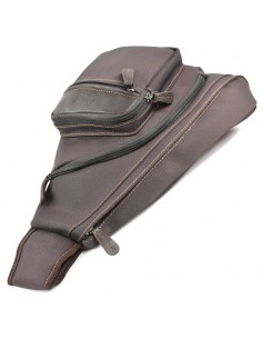 Mochila cruzada de Hombre, Francinel - Porto, combinado Lona y Piel 2