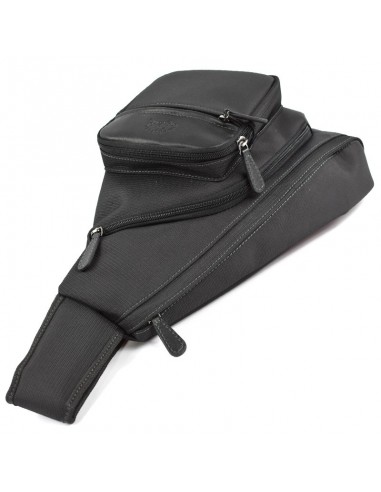 Mochila cruzada de Hombre, Francinel - Porto, combinado Lona y Piel