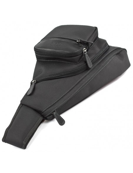 Mochila cruzada de Hombre, Francinel - Porto, combinado Lona y Piel