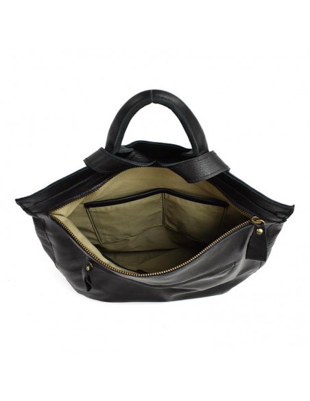 Mochila grande de couro preto Cuirots - Nito dream