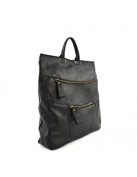 Mochila grande de couro preto Cuirots - Nito dream