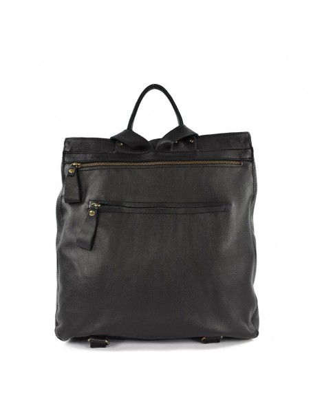 Mochila grande de couro preto Cuirots - Nito dream