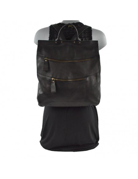 Mochila grande de couro preto Cuirots - Nito dream