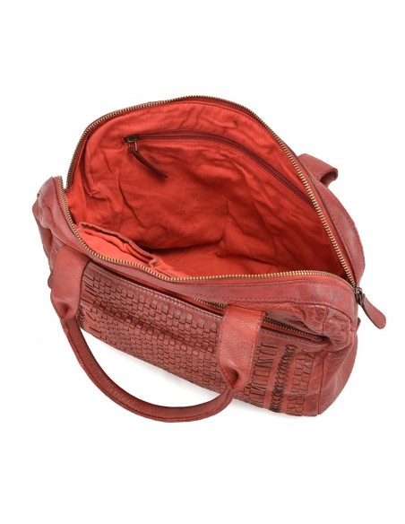 Bolso de mano en piel gris The Twins - Campo