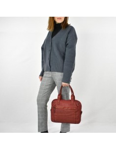 Bolso de mano en piel gris The Twins - Campo 2