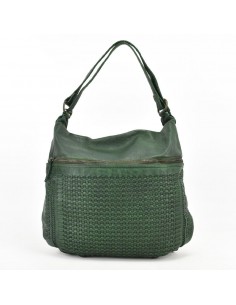 Mala mochila de couro verde The Twins - Campo