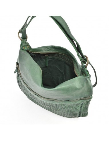 Bolso mochila verde en piel The Twins - Campo