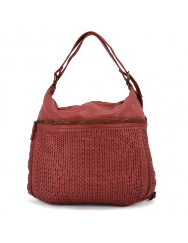 Saco mochila em pele cor granada The Twins - Campo