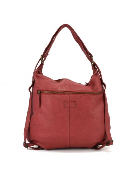 Bolso mochila granate en piel The Twins - Campo