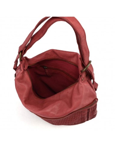 Saco mochila em pele cor granada The Twins - Campo