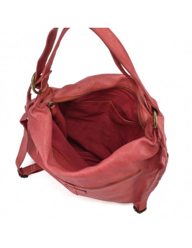 Bolso mochila granate en piel The Twins - Campo