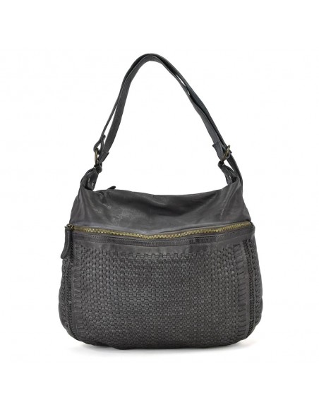 Bolso mochila gris en Piel The Twins - Campo