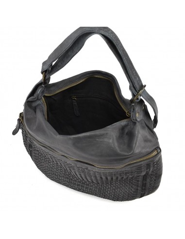 Mala mochila em pele cinzenta The Twins - Campo