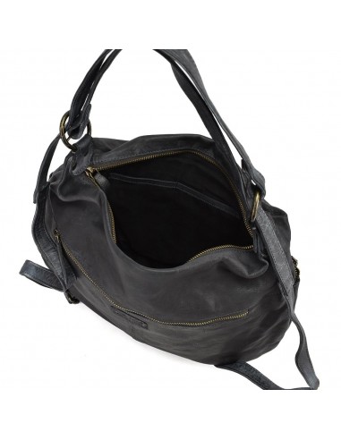 Mala mochila em pele cinzenta The Twins - Campo