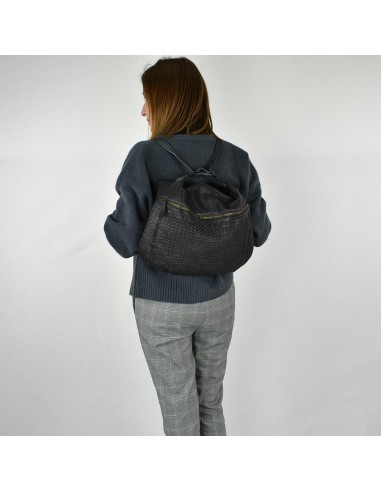 Mala mochila em pele cinzenta The Twins - Campo