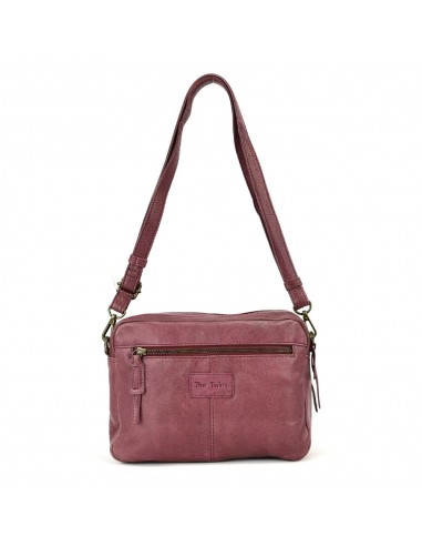 Bandolera en pell color pruna amb doble compartiment The Twins - Amazones