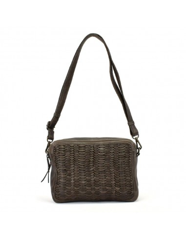 Bandolera de pell marró amb doble compartiment The Twins - Amazonass