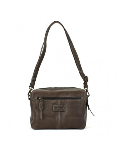 Bandolera de pell marró amb doble compartiment The Twins - Amazonass