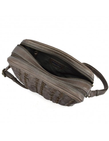 Bandolera de pell marró amb doble compartiment The Twins - Amazonass