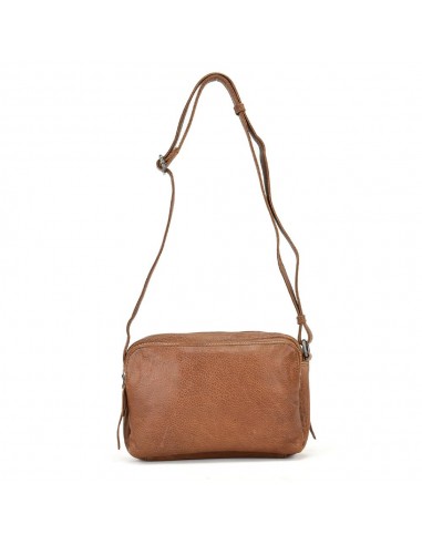 Bandolera en pell amb doble compartimento color cuir The Twins - Cràter