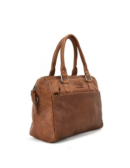 Bolsa de pele em pele cor natural dos The Twins - Cráter