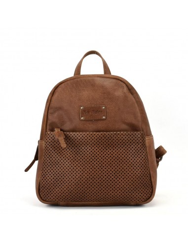 Mochila de passeio em pele cor natural The Twins - Cráter