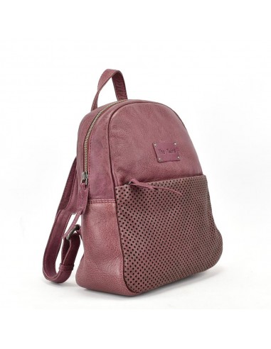 Mochila de passeio em pele cor de ameixa The Twins - Cráter