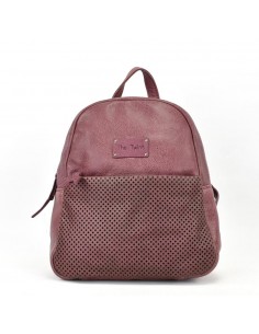 Mochila de passeio em pele cor de ameixa The Twins - Cráter