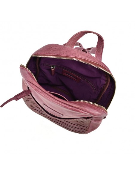 Mochila de passeio em pele cor de ameixa The Twins - Cráter