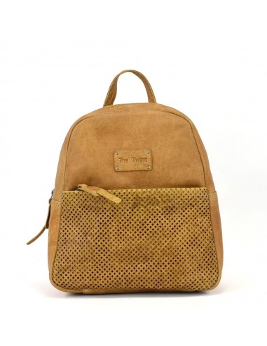 Mochila de passeio em pele cor de mostarda dos The Twins - Cráter