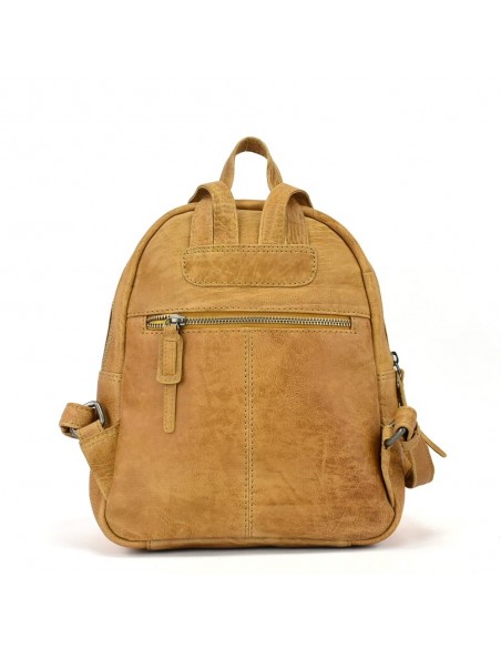 Mochila de passeio em pele cor de mostarda dos The Twins - Cráter