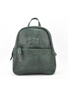 Mochila de passeio em pele verde The Twins - Cráter