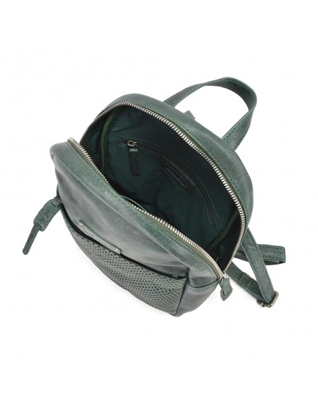 Mochila de passeio em pele verde The Twins - Cráter