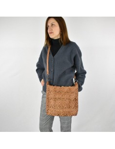 Bolso Hobo en piel de color cuero The Twins - Trenza 2