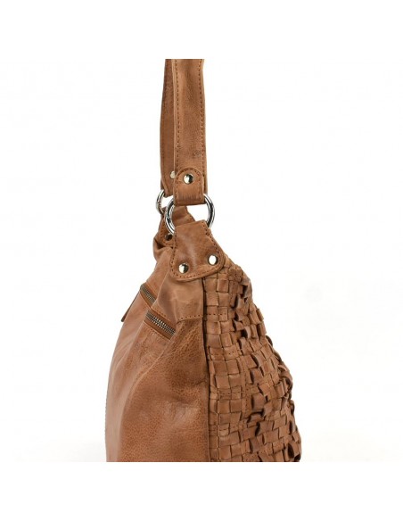 Mala Hobo em pele cor natural The Twins - Trenza