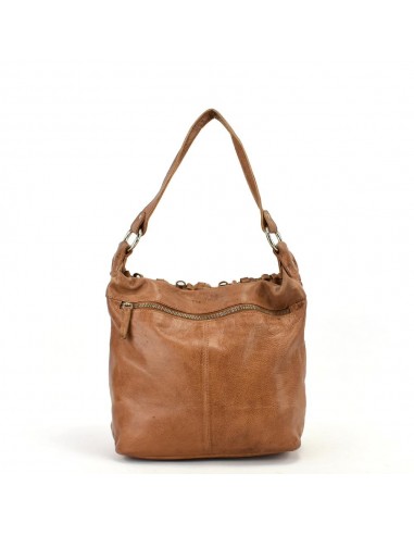 Bolso Hobo en piel de color cuero The Twins - Trenza