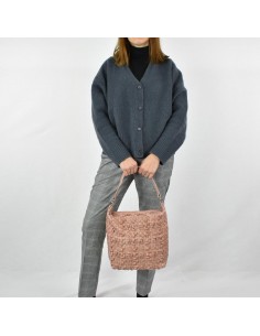 Bossa Hobo en pell rosa The Twins - Trena