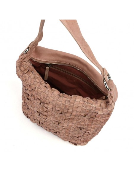 Bossa Hobo en pell rosa The Twins - Trena