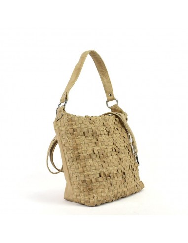 Bossa Hobo en pell de color natural The Twins - Trena