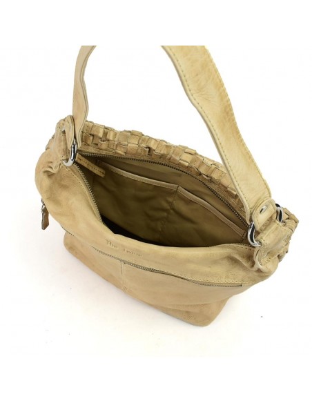 Bossa Hobo en pell de color natural The Twins - Trena