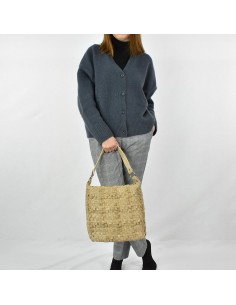 Bolso Hobo en piel de color natural The Twins - Trenza 2