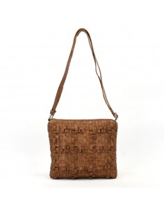 Bandolera plana en pell color cuir The Twins - Trena