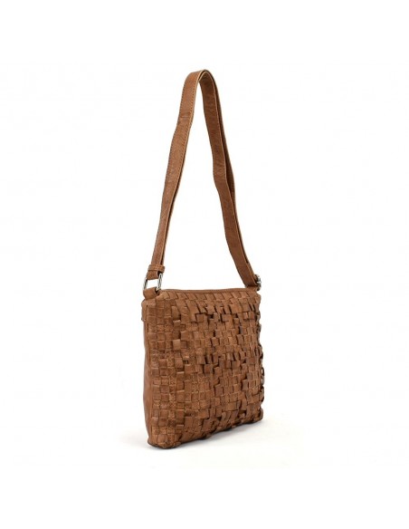 Bandolera plana en pell color cuir The Twins - Trena